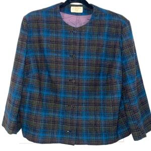 Pendleton Vintage Women's Plaid Wool Blazer